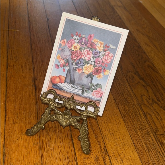 Vintage mid century ornate brass easel library decor 8.5” - Picture 7 of 7